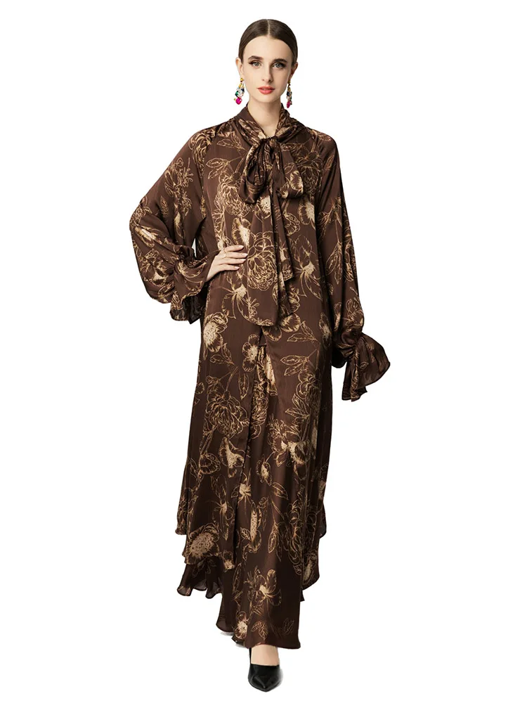 JUNLINNA Women Loose Dress Scarf Collar Long Puff Sleeve Printing Vestidos Party Holiday Elegant Lady
JUNLINNA Women Loose Dress Scarf Collar Long Puff Sleeve Printing Vestidos Party Holiday Elegant Lady