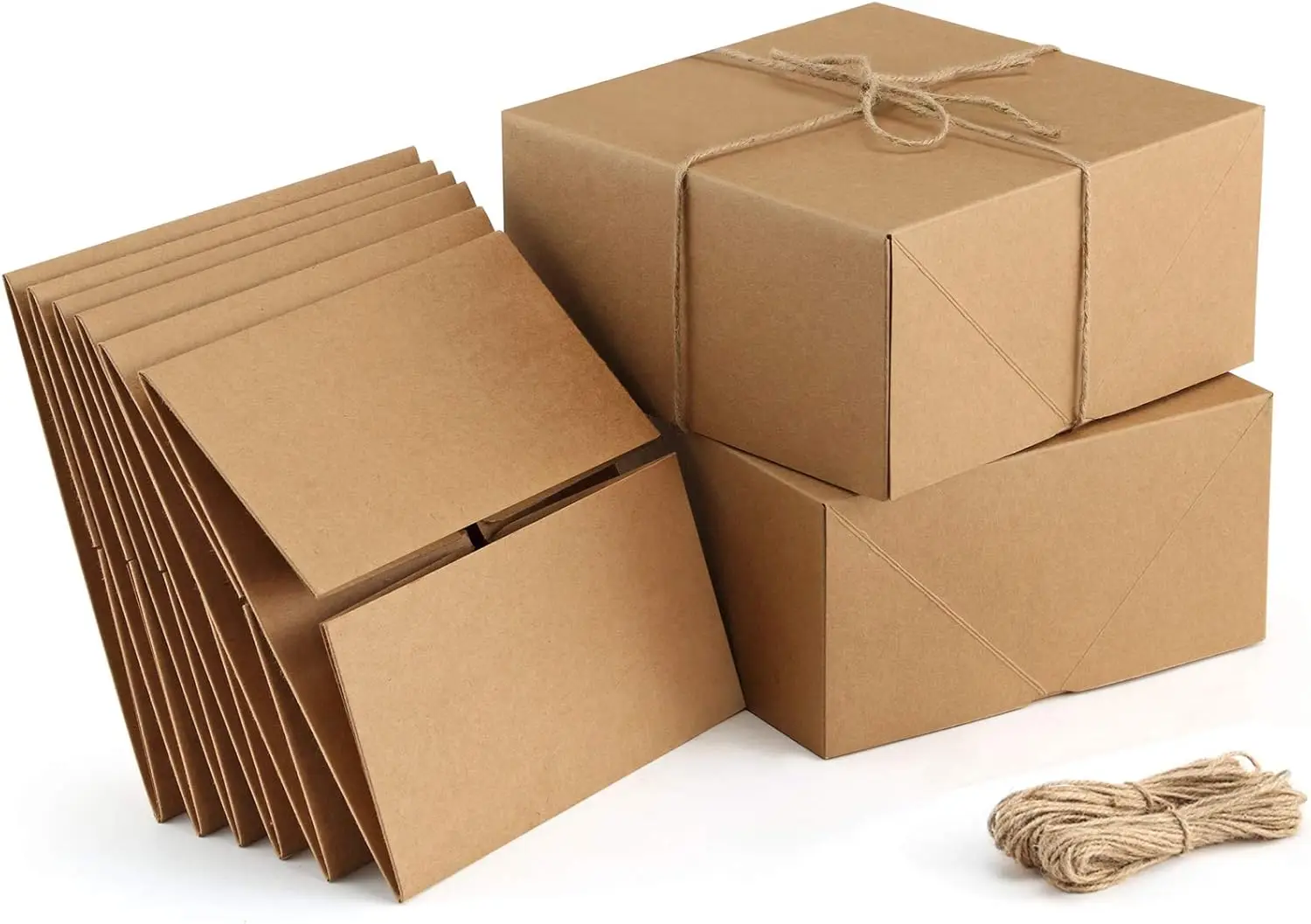 10 Pack 8x8x4 Brown Kraft Gift Boxes with Hemp Rope, Easy Assembly for Christmas, Bridesmaid Proposals
10 Pack 8x8x4 Brown Kraft Gift Boxes with Hemp Rope, Easy Assembly for Christmas, Bridesmaid Proposals