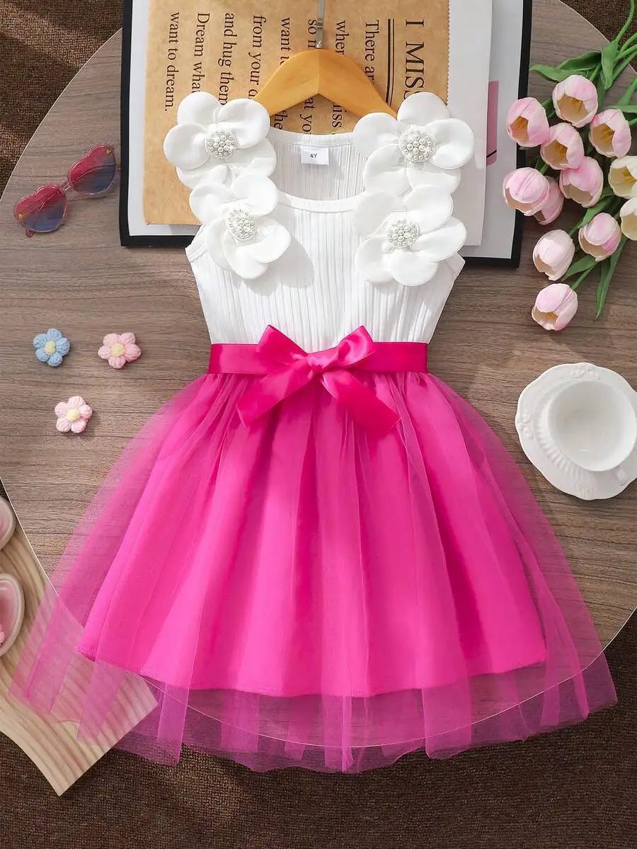 Women Sleeveless Round Neck 3D Floral Mesh Summer Casual Dress
Women Sleeveless Round Neck 3D Floral Mesh Summer Casual Dress