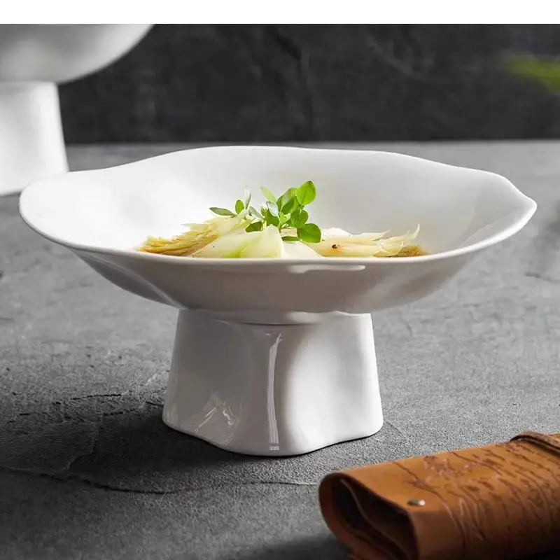 Flower Shape Ceramic High Foot Dessert Plate Restaurant Snack Molecular Cuisine Display Specialty Tableware
Flower Shape Ceramic High Foot Dessert Plate Restaurant Snack Molecular Cuisine Display Specialty Tableware