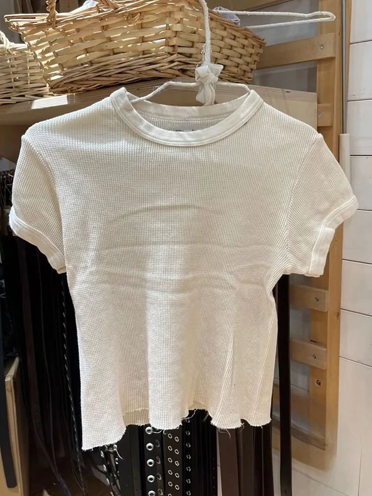 Casual Women Beige Waffle Tees 2023 Summer Round Neck Raw Hem Short Sleeve T-shirts Female Y2k Streetwear Solid Crop Top Chic
Casual Women Beige Waffle Tees 2023 Summer Round Neck Raw Hem Short Sleeve T-shirts Female Y2k Streetwear Solid Crop Top Chic