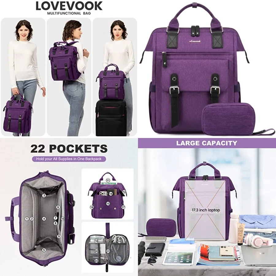 Laptop Backpack for Women Teacher Doctor Nurse Bags Work Backpack Purse Busess Computer Bag, College Daypack, Anti-theft Travel
Laptop Backpack for Women Teacher Doctor Nurse Bags Work Backpack Purse Busess Computer Bag, College Daypack, Anti-theft Travel