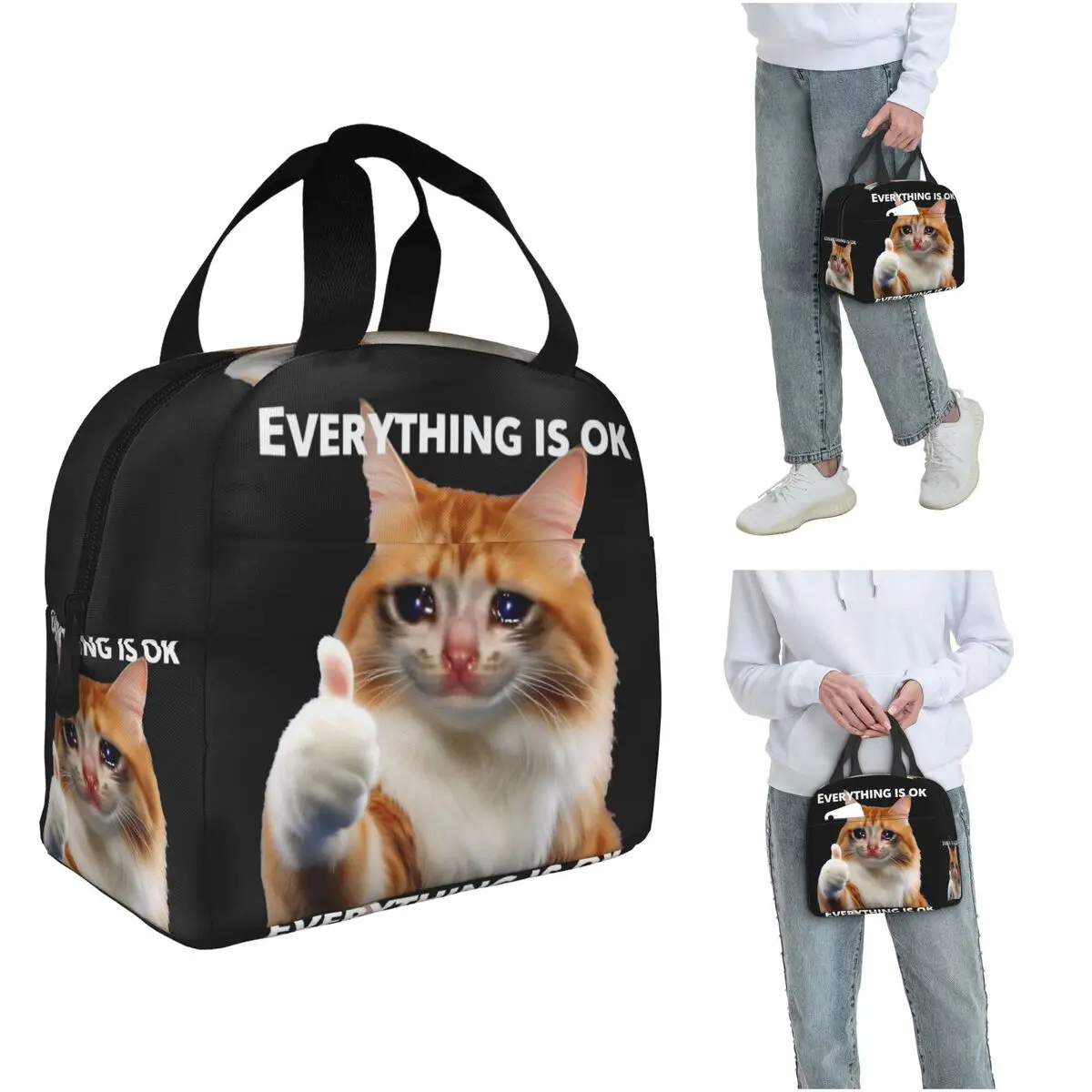 Everything's Ok Crying Cat Memes Insulated Lunch Bag for Women Kids Portable Food Boxes Thermal Lunch Box Tote
Everything's Ok Crying Cat Memes Insulated Lunch Bag for Women Kids Portable Food Boxes Thermal Lunch Box Tote