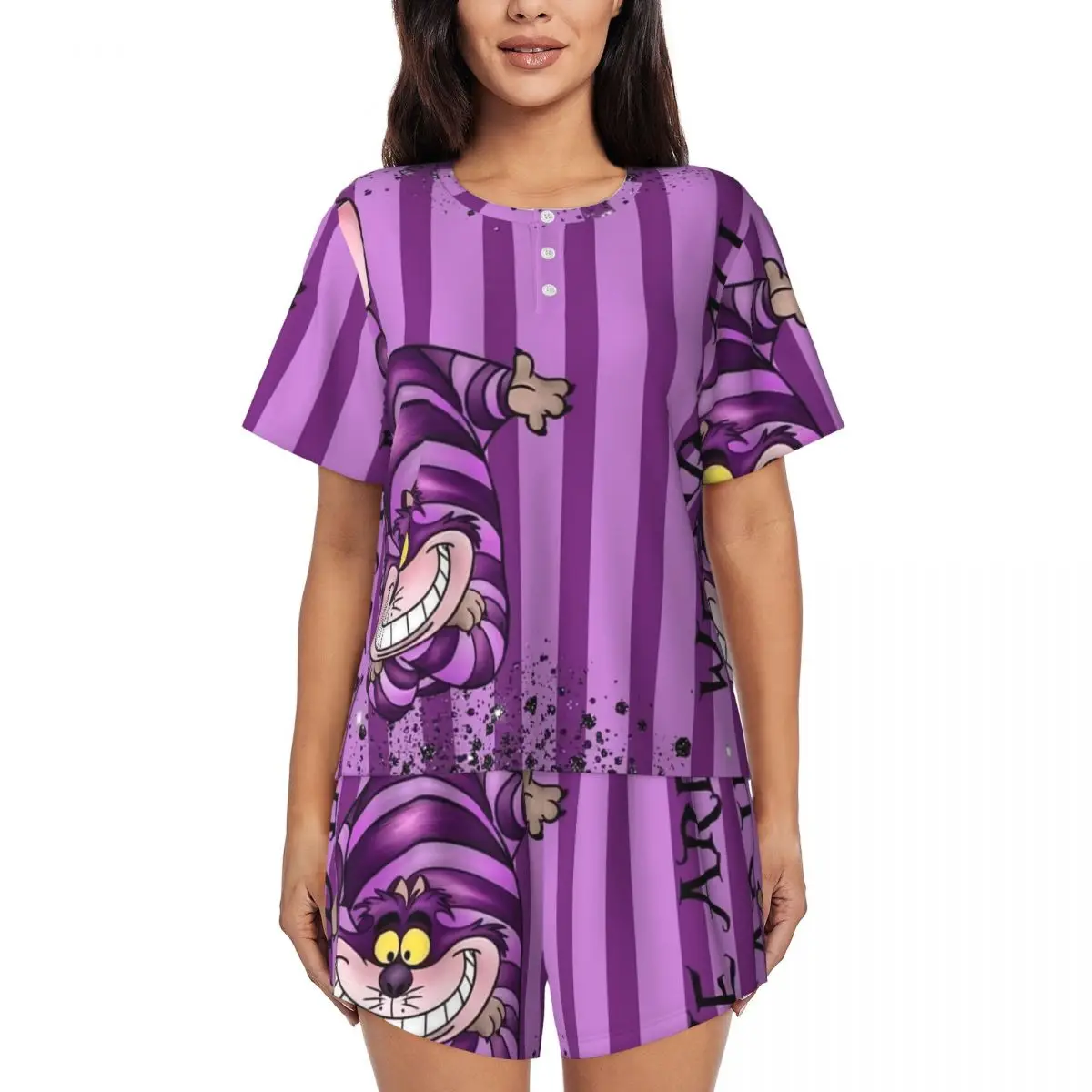 Custom Alice In Wonderland Cheshire Cat Pajama Sets Womens 2 Piece Short Sleeve Pjs Shorts Sleepwear
Custom Alice In Wonderland Cheshire Cat Pajama Sets Womens 2 Piece Short Sleeve Pjs Shorts Sleepwear