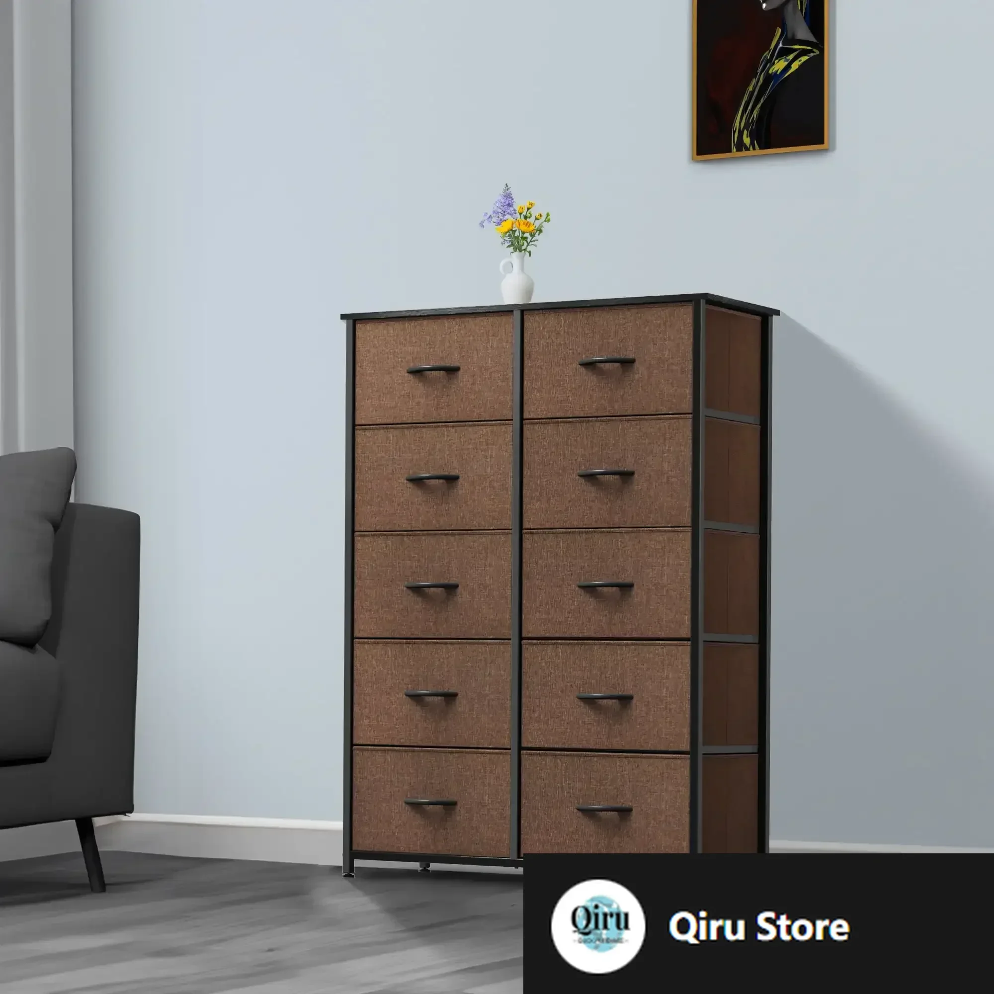 10 Drawers Dresser Fabric Storage Tower Cabinet Bin Storage Organizer for Closets Bedrooms Kids Room, Brown
10 Drawers Dresser Fabric Storage Tower Cabinet Bin Storage Organizer for Closets Bedrooms Kids Room, Brown