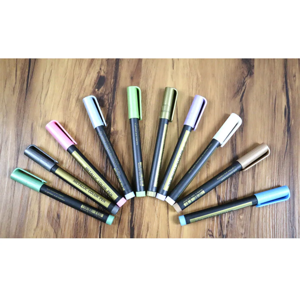 10Pcs Water Paint Markers Metallic Pens Set Rich Metallic Colors Smooth Quick Drying for Scrapbooking Ceramic Painting DIY Photo
10Pcs Water Paint Markers Metallic Pens Set Rich Metallic Colors Smooth Quick Drying for Scrapbooking Ceramic Painting DIY Photo