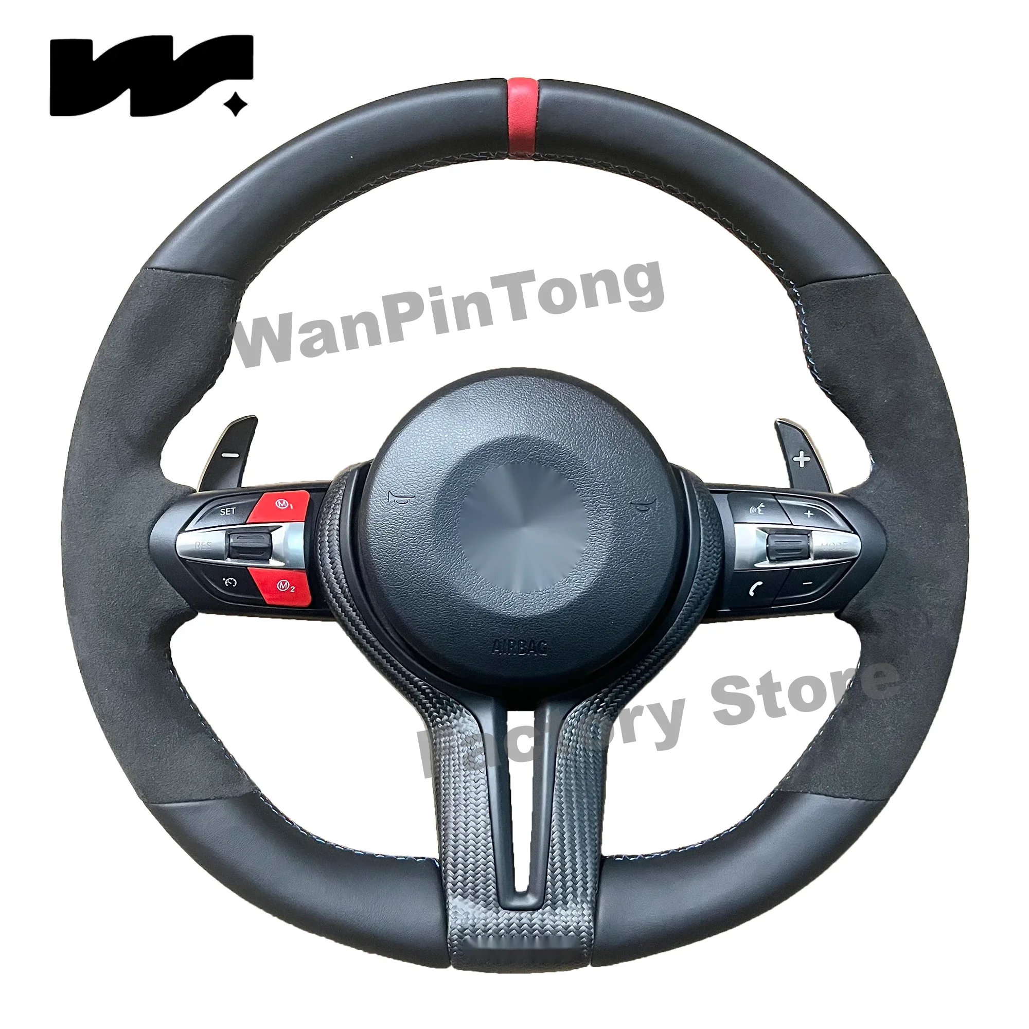 Custom Style Carbon Fiber Steering Wheel Alcantara Nappa Leather Red Reversing Label M1M2 Red Button for BMW Cars
Custom Style Carbon Fiber Steering Wheel Alcantara Nappa Leather Red Reversing Label M1M2 Red Button for BMW Cars