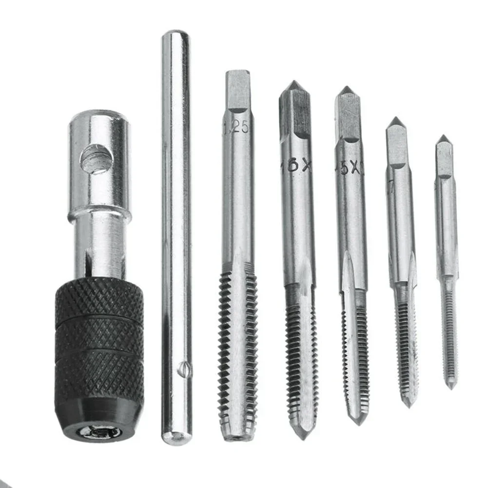 6Pcs M3/M4/M5/M6/M8 Tap Drill Wrench T Handle Ratchet Tap Die Set Hand Thread Tools Metric Screw Taps
6Pcs M3/M4/M5/M6/M8 Tap Drill Wrench T Handle Ratchet Tap Die Set Hand Thread Tools Metric Screw Taps