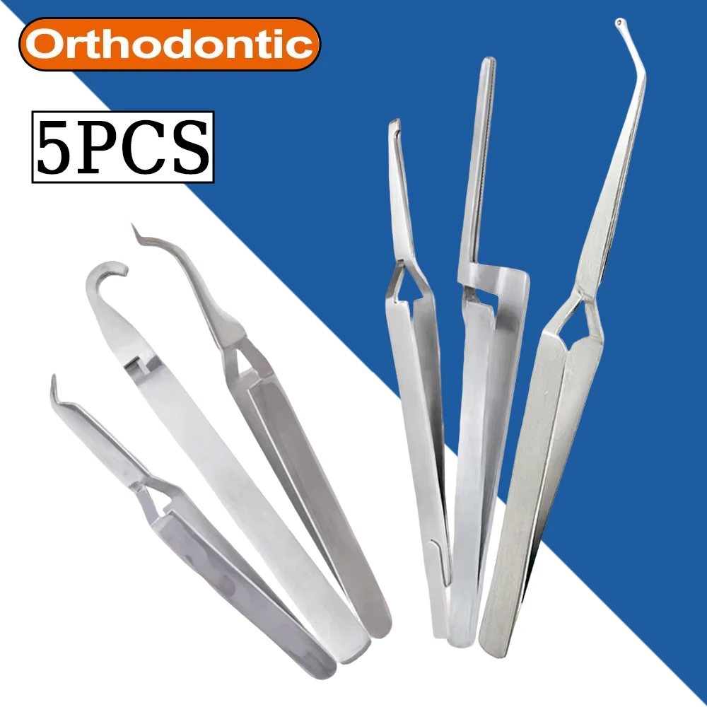Набор из 5 ортодонтических пинцетов с зубчатыми концами для обратной установки брекетов, из нержавеющей стали, для точного ортодонтического применения
Набор из 5 ортодонтических пинцетов с зубчатыми концами для обратной установки брекетов, из нержавеющей стали, для точного ортодонтического применения