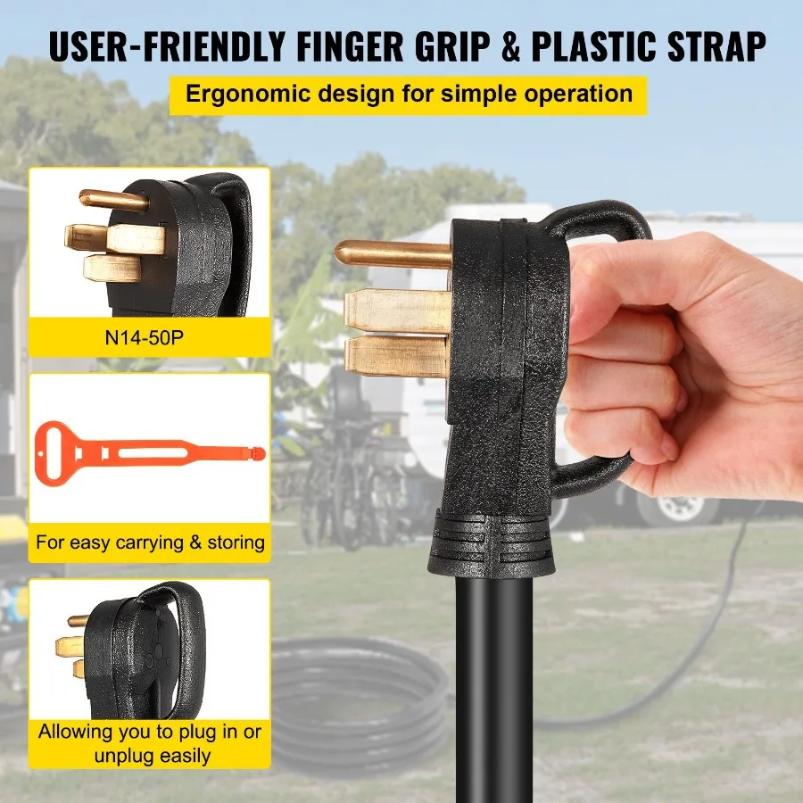 20 FT 50 Amp Generator Cord STW 6/3 + 8/1 AWG Heavy Duty Extension Cord NEMA 14-50P SS2-50R CS6364 Twist Lock for RV Camper Gen
20 FT 50 Amp Generator Cord STW 6/3 + 8/1 AWG Heavy Duty Extension Cord NEMA 14-50P SS2-50R CS6364 Twist Lock for RV Camper Gen