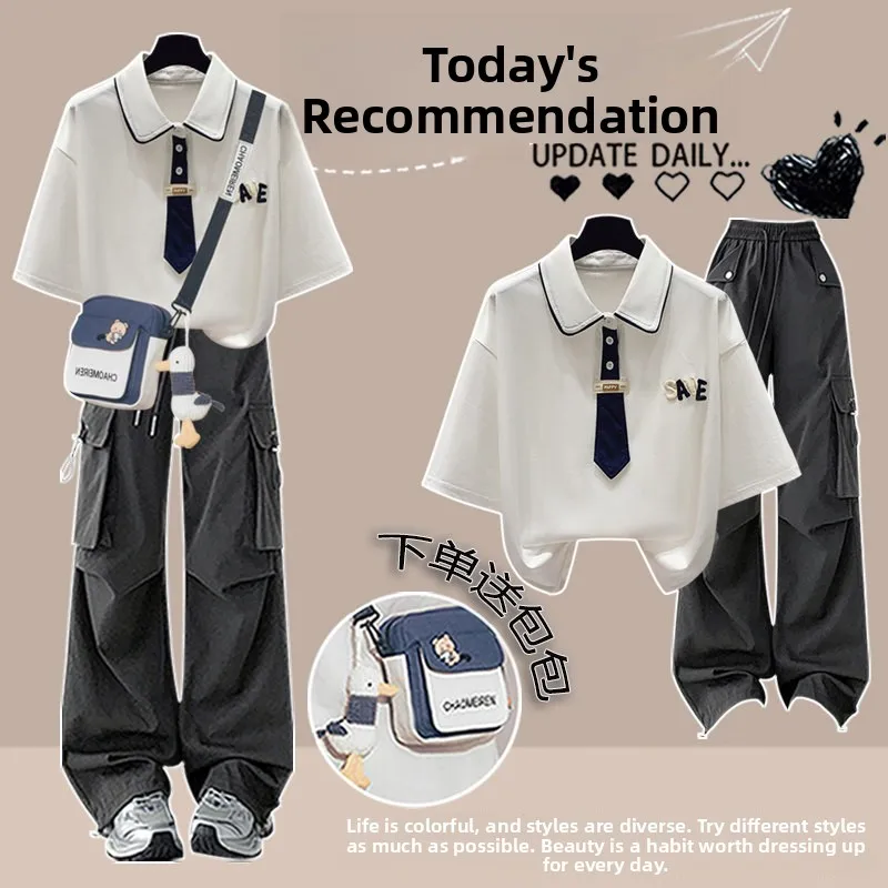 Korean Style Short Sleeve Neck T-Shirt Embroidered Color Block Set for Junior High School Students Summer Fashion Outfit
Korean Style Short Sleeve Neck T-Shirt Embroidered Color Block Set for Junior High School Students Summer Fashion Outfit