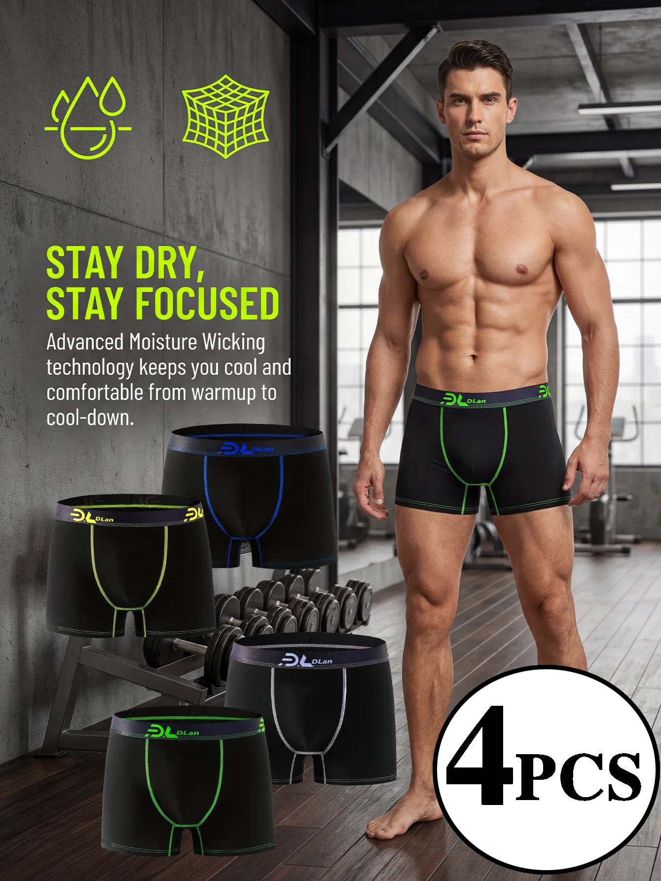 4Pcs Men's Sports Boxer Briefs Breathable Moisture Wicking Quick Dry Gym Underwear Anti-Odor Comfort Soft Shorts Male Underpants
4Pcs Men's Sports Boxer Briefs Breathable Moisture Wicking Quick Dry Gym Underwear Anti-Odor Comfort Soft Shorts Male Underpants