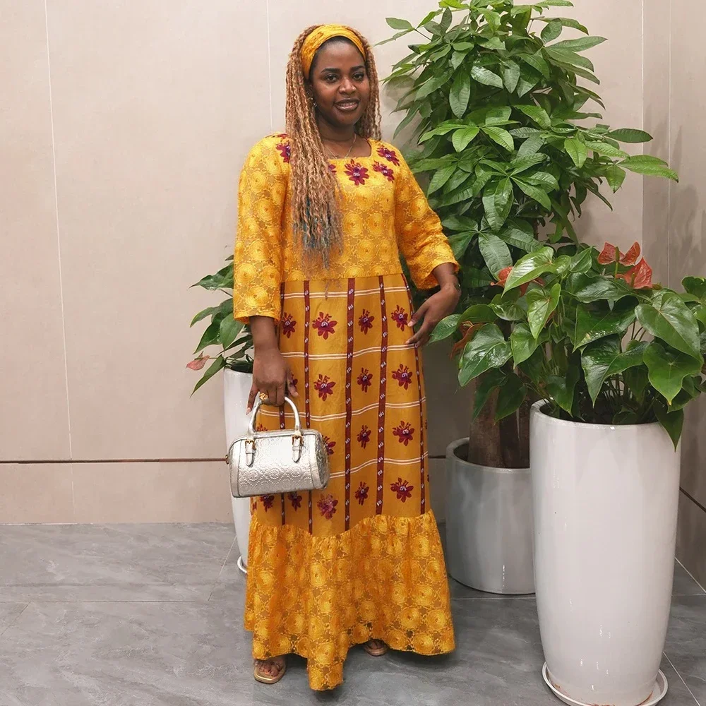 Plus Size African Dresses for Women Tradition Embroidery Bazin Wedding Party Dress Ankara Lace Robes African Clothes 2025 
Plus Size African Dresses for Women Tradition Embroidery Bazin Wedding Party Dress Ankara Lace Robes African Clothes 2025