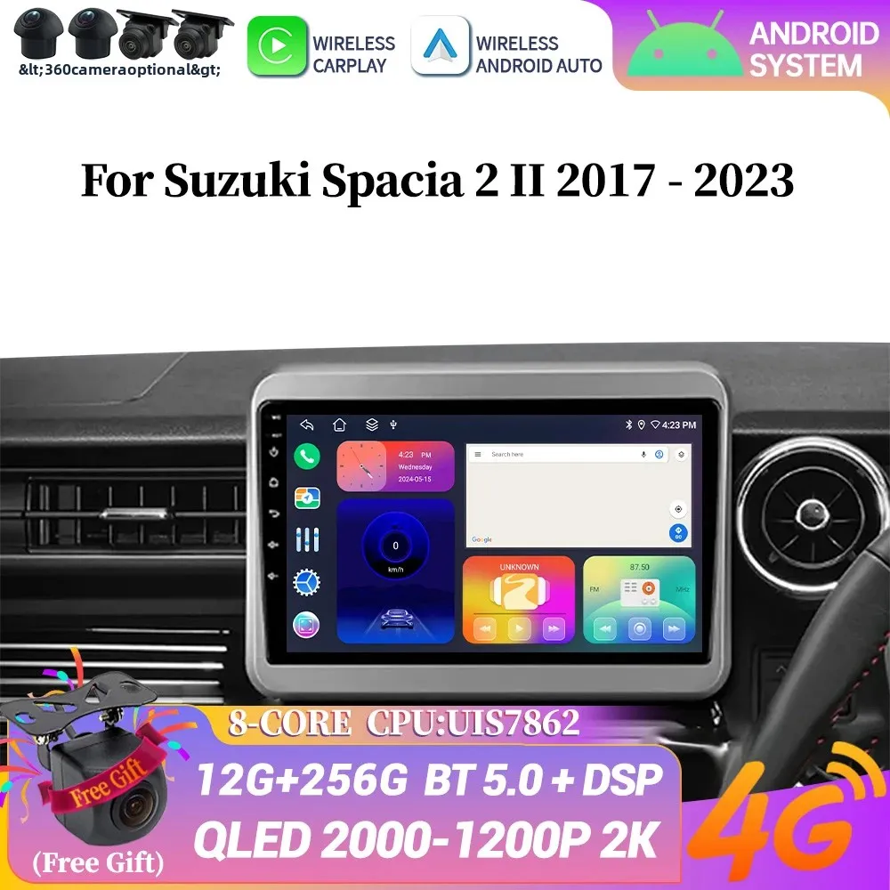 Android 14 Wireless Bluetooth Carplay Stereo Head Unit Screen Car Radio Multimedia Navigation For Suzuki Spacia 2 II 2017-2023
Android 14 Wireless Bluetooth Carplay Stereo Head Unit Screen Car Radio Multimedia Navigation For Suzuki Spacia 2 II 2017-2023