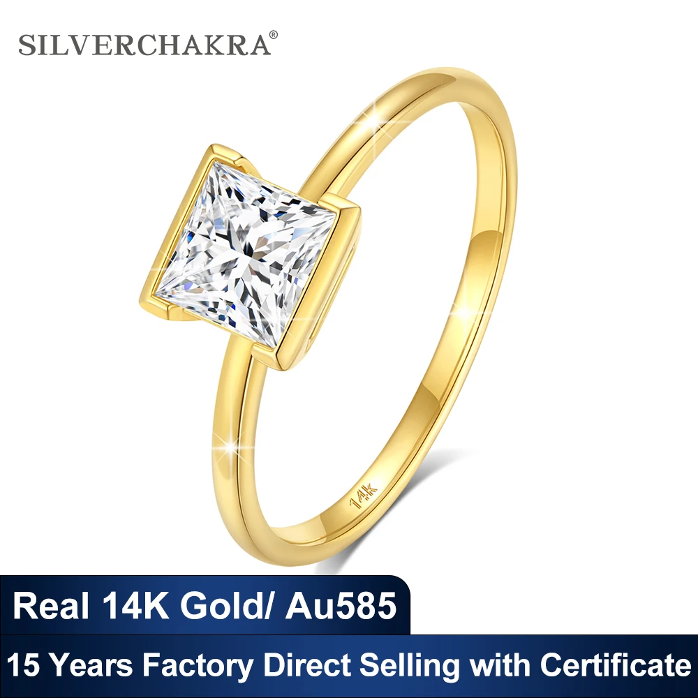 Au585 Classic Simple Princess Cut 1ct Moissanite Diamond Ring Genuine 14K Gold Rings for Women Wedding & Engagement Jewelry
Au585 Classic Simple Princess Cut 1ct Moissanite Diamond Ring Genuine 14K Gold Rings for Women Wedding & Engagement Jewelry