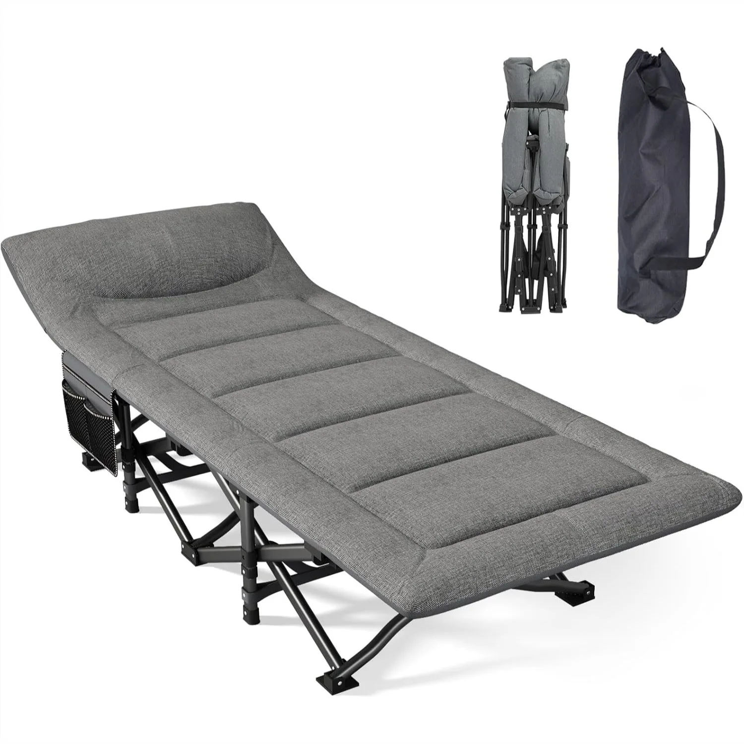 Camping Cot with Built-in Mattress and Pillow, Folding Cot Bed for Adults, Portable Outdoor Sleeping Cot for Camping Travel
Camping Cot with Built-in Mattress and Pillow, Folding Cot Bed for Adults, Portable Outdoor Sleeping Cot for Camping Travel
