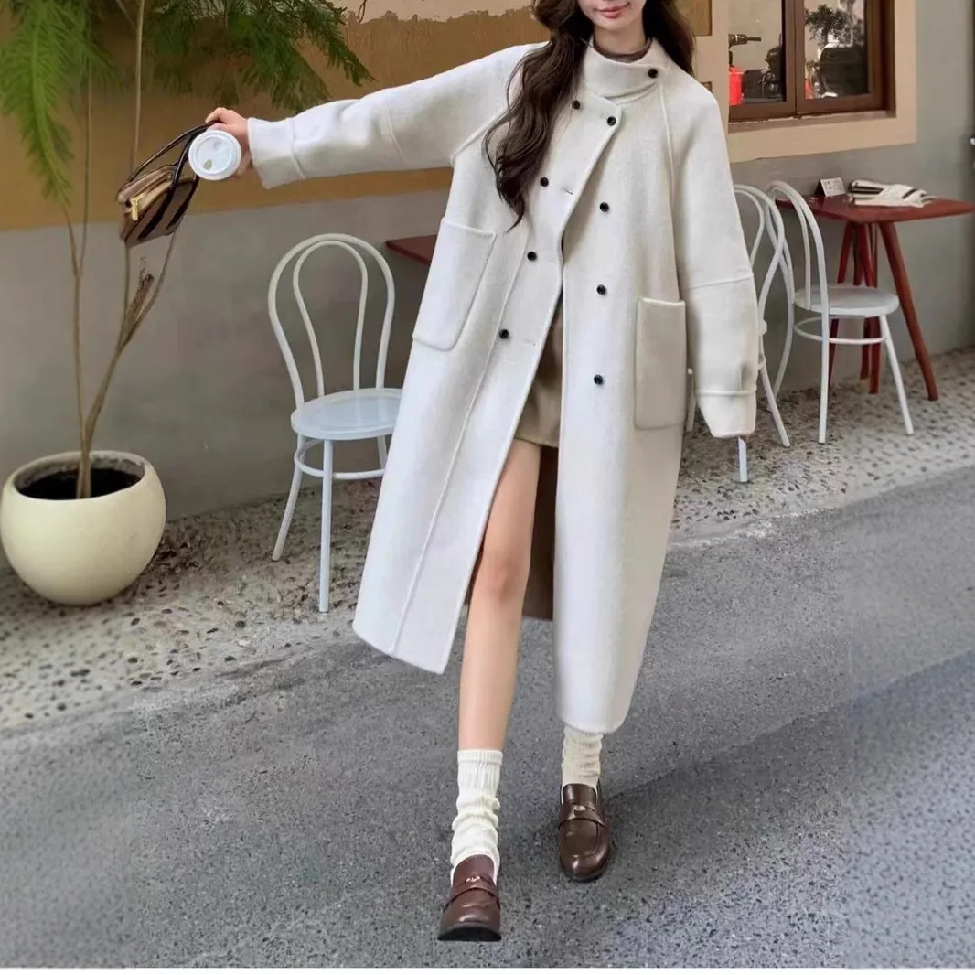 2024 new double-sided woolen coat for women, high-end stand up collar, double breasted, loose and slimming, atmospheric woolen
2024 new double-sided woolen coat for women, high-end stand up collar, double breasted, loose and slimming, atmospheric woolen