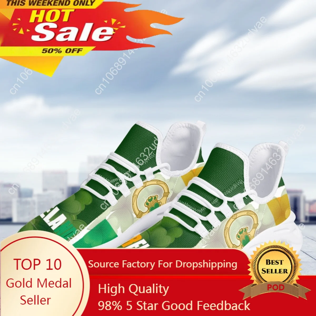 Ireland Flag Patriotic Pride Platform Lace-Up Shoes 3D Trefoil Print Ladies Sneakers Stylish Comfort Vulcanized Shoes Footwear
Ireland Flag Patriotic Pride Platform Lace-Up Shoes 3D Trefoil Print Ladies Sneakers Stylish Comfort Vulcanized Shoes Footwear