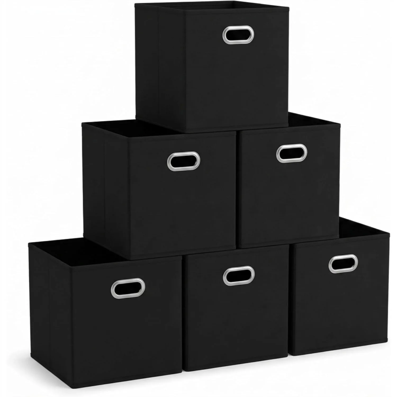 6 Pack Foldable Fabric Storage Bins with Handles for Closet Organization, 11x11x11 Inch, Black
6 Pack Foldable Fabric Storage Bins with Handles for Closet Organization, 11x11x11 Inch, Black
