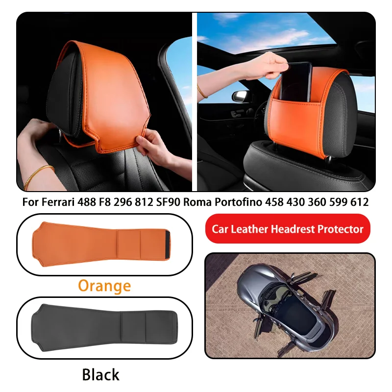 Leather Car Headrest Cover Anti-dirty and Wear-resistant For Ferrari 488 F8 296 812 SF90 Roma Portofino 458 430 360 599 612
Leather Car Headrest Cover Anti-dirty and Wear-resistant For Ferrari 488 F8 296 812 SF90 Roma Portofino 458 430 360 599 612