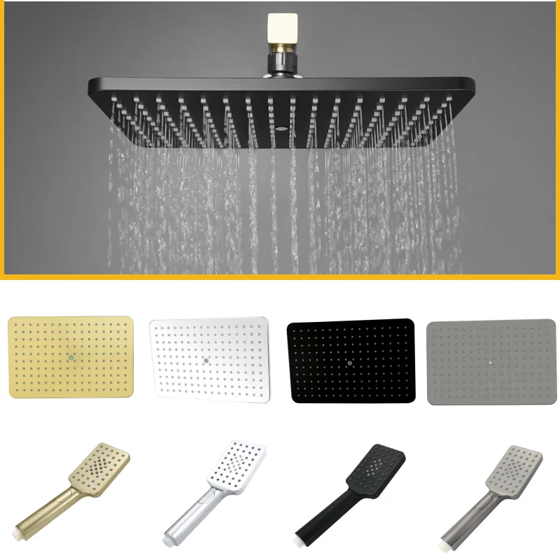 Square Ceiling Mount ABS Rain Shower Head with Handheld Shower Bathroom Shower Accessories Brushed Gold Chrome Gray Black
Square Ceiling Mount ABS Rain Shower Head with Handheld Shower Bathroom Shower Accessories Brushed Gold Chrome Gray Black