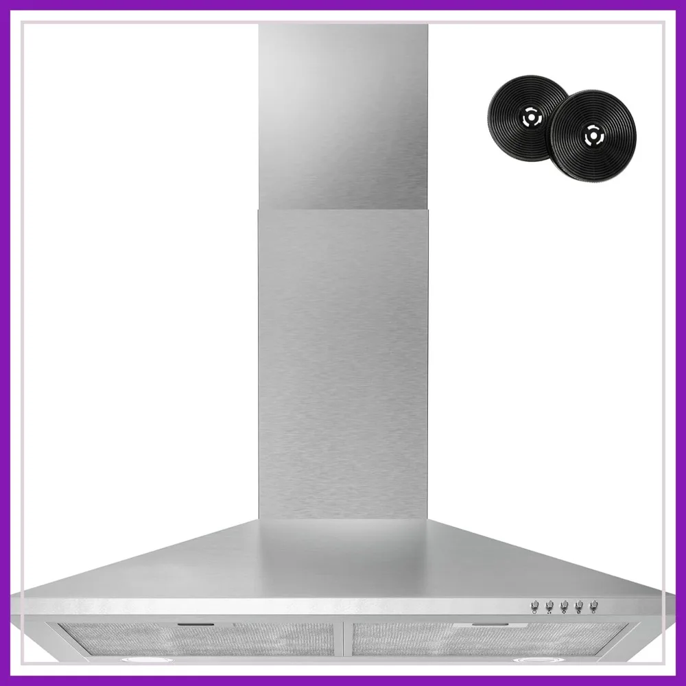 30 Inch Wall Mount Range Hood with LED Lights, 3-Speed Exhaust Fan, Ducted/Ductless, Aluminum Filters, Button Control
30 Inch Wall Mount Range Hood with LED Lights, 3-Speed Exhaust Fan, Ducted/Ductless, Aluminum Filters, Button Control