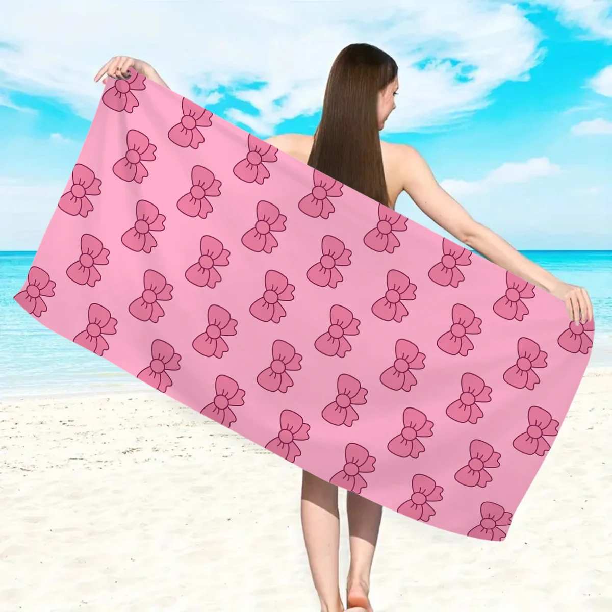 1pc Bow shaped beach towel, ultra-fine fiber quick drying absorbent large beach towel, beach vacation swimming
1pc Bow shaped beach towel, ultra-fine fiber quick drying absorbent large beach towel, beach vacation swimming
