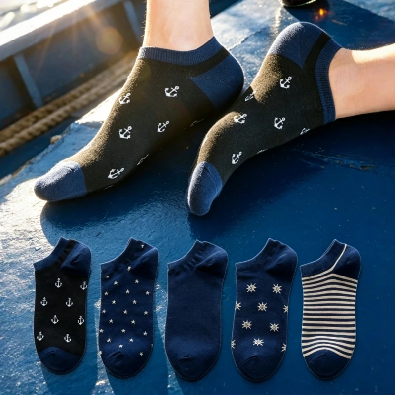 Men Low Cut Ankle Socks Nautical Navy Blue Striped Socks, Thin Spring Summer Non-slip Breathable Soft Liner Socks All Seasons
Men Low Cut Ankle Socks Nautical Navy Blue Striped Socks, Thin Spring Summer Non-slip Breathable Soft Liner Socks All Seasons