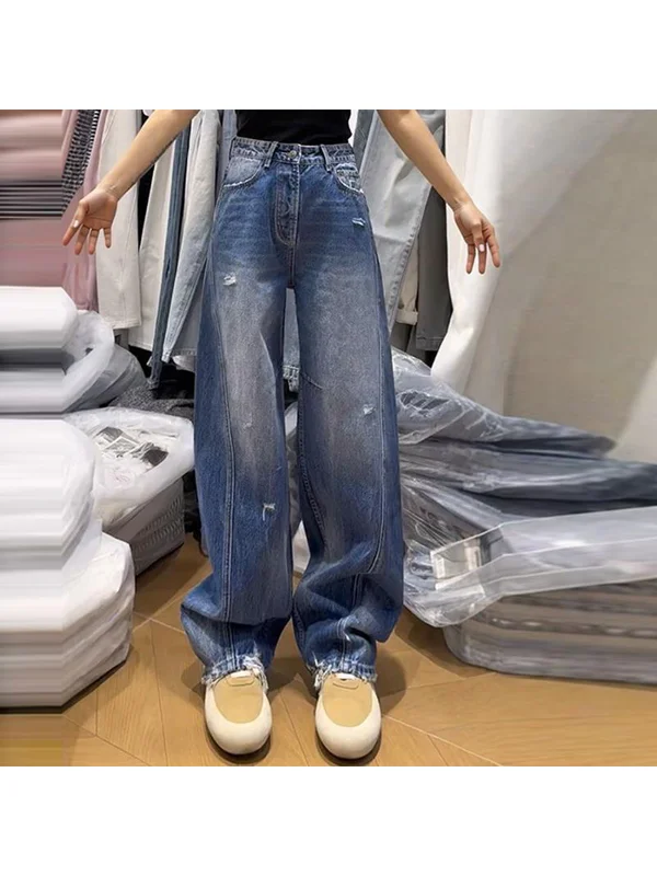 High Waist Denim Jeans Women's plus Size Pear Shape Body Scissors Pants Hole Design Autumn Fashion Slimming Wide Leg Boots
High Waist Denim Jeans Women's plus Size Pear Shape Body Scissors Pants Hole Design Autumn Fashion Slimming Wide Leg Boots