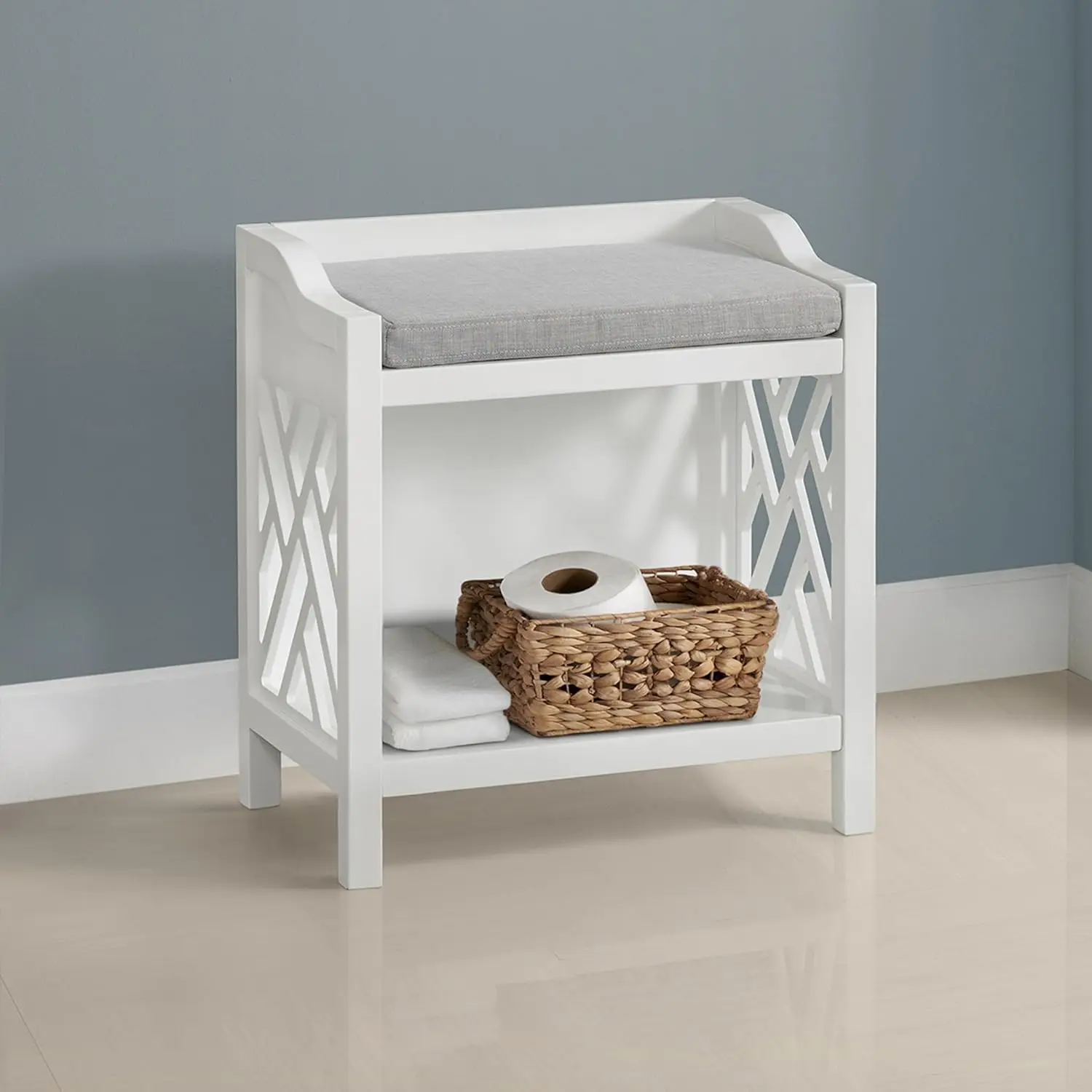 Alaterre Furniture Coventry Bench Stool with Cushion - Pine Wood Bench for Entryway or Bathroom Storage - Use as Shoe Rack, Vani
Alaterre Furniture Coventry Bench Stool with Cushion - Pine Wood Bench for Entryway or Bathroom Storage - Use as Shoe Rack, Vani