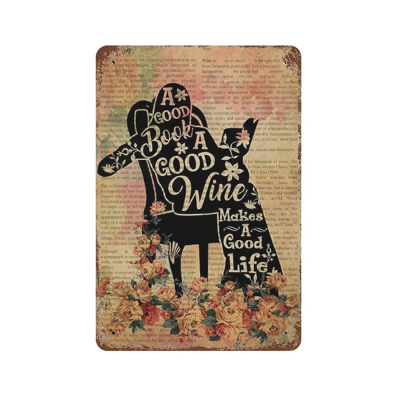 Vintage Metal Tin Sign Plaque,A Good Book A Good Wine Makes A Good Life Tin Sign,Man cave Pub Club Cafe Home Decor Plate,Birthda
Vintage Metal Tin Sign Plaque,A Good Book A Good Wine Makes A Good Life Tin Sign,Man cave Pub Club Cafe Home Decor Plate,Birthda