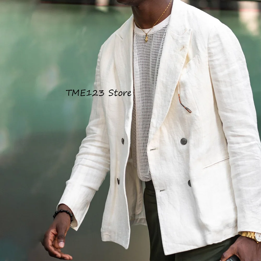 Casual Men's Casual Jackets Double-breasted Elegant Mens Coats Peak Lapel Coat Fashion Suit Linen Fabric Straight Pockets Suits
Casual Men's Casual Jackets Double-breasted Elegant Mens Coats Peak Lapel Coat Fashion Suit Linen Fabric Straight Pockets Suits