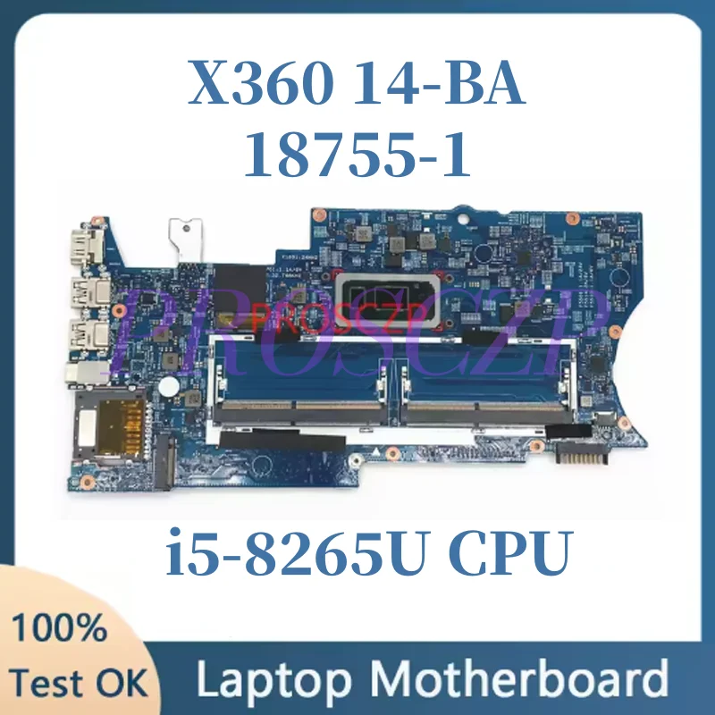 18755-1 For H P Pavilion X360 14M 14-BA Laptop Motherboard with i5-8265U CPU Notebook Mainboard 100% Tested OK
18755-1 For H P Pavilion X360 14M 14-BA Laptop Motherboard with i5-8265U CPU Notebook Mainboard 100% Tested OK
