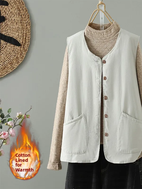 Художественный хлопковый льняной женский легкий жилет в стиле ретро, осенне-зимняя верхняя одежда, кардиган, модный многослойный жилет
Художественный хлопковый льняной женский легкий жилет в стиле ретро, осенне-зимняя верхняя одежда, кардиган, модный многослойный жилет