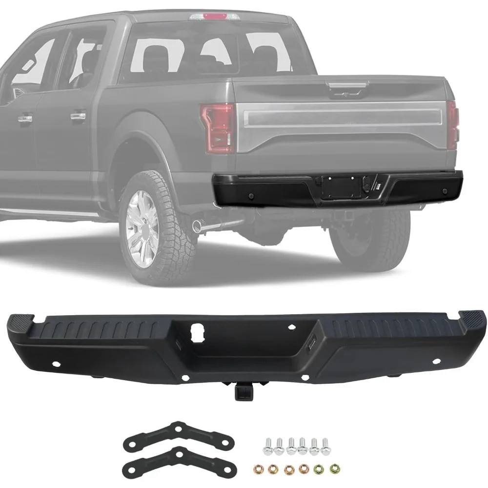 Rear Step Bumper Assembly for 2015-2020 Ford F-150 with Park Assist and Max Tow Hitch Compatibility
Rear Step Bumper Assembly for 2015-2020 Ford F-150 with Park Assist and Max Tow Hitch Compatibility