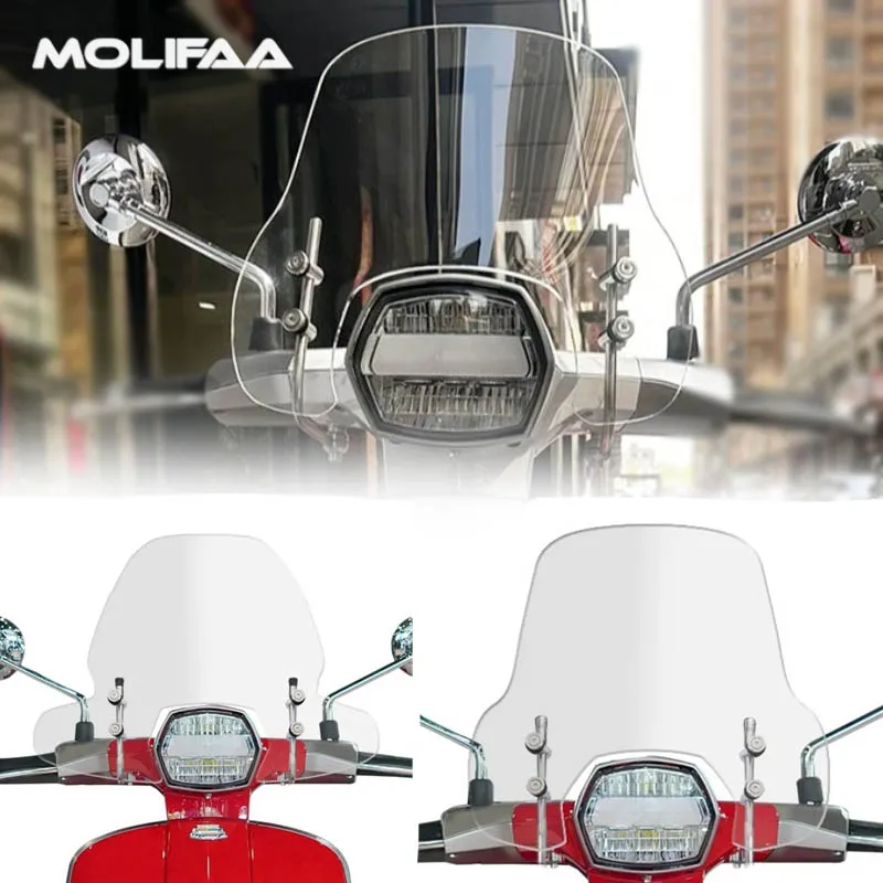 for Lambretta G350 Motorcycle Windshield Front Windscreen Acrylic Wind Deflectors 4.2mm Thickness Silver Bracket Accessories
for Lambretta G350 Motorcycle Windshield Front Windscreen Acrylic Wind Deflectors 4.2mm Thickness Silver Bracket Accessories