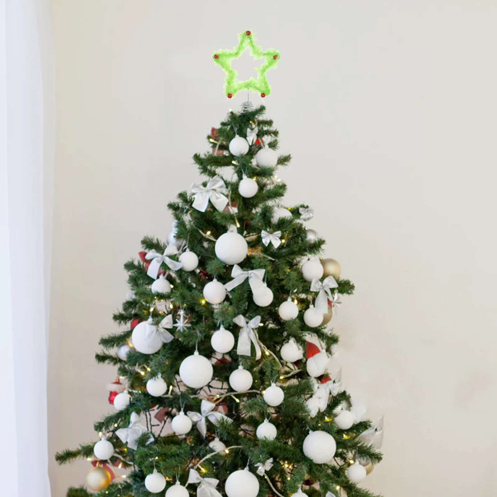 Tree Top Decoration Star Christmas Tree Topper Green Furry Xmas Decor Cute Festive Holiday Home Decoration Accessory
Tree Top Decoration Star Christmas Tree Topper Green Furry Xmas Decor Cute Festive Holiday Home Decoration Accessory