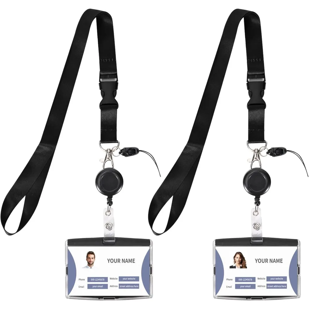 Retractable ID Badge Holders, 2 Pack, Card-Suitable for Cruise, Office, School, Travel (Black, Horizontal)
Retractable ID Badge Holders, 2 Pack, Card-Suitable for Cruise, Office, School, Travel (Black, Horizontal)