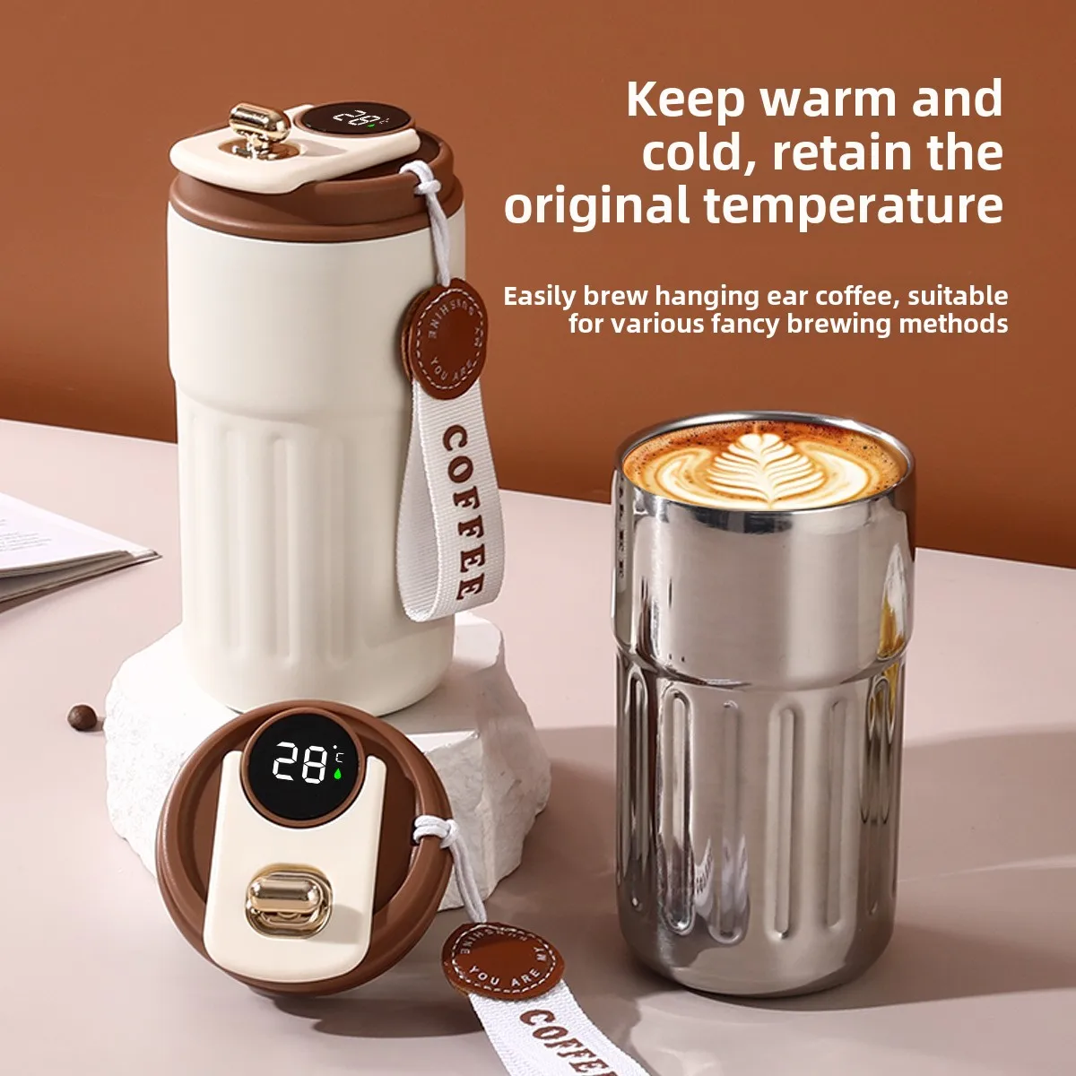Coffee cup 316 stainless steel insulation male and female students drinking cup home cold water cup large capacity
Coffee cup 316 stainless steel insulation male and female students drinking cup home cold water cup large capacity