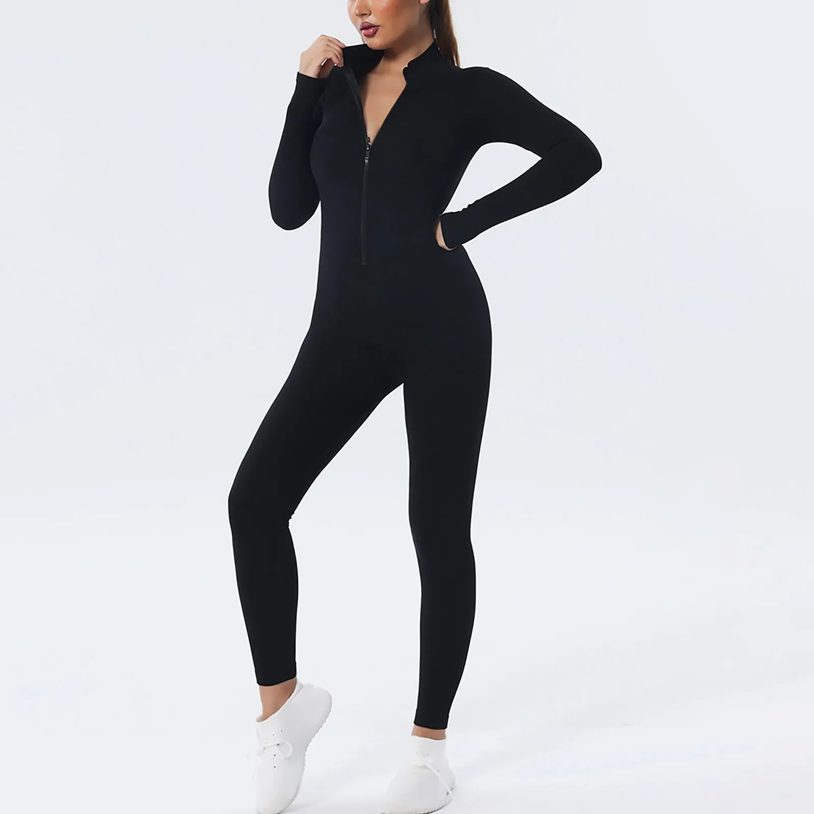 Women Long Sleeve Sportswear Yoga Jumpsuit Zip Long Sleeve Outfit Fitness Tracksuit Tight One-piece Gym Overalls Sports Bodysuit
Women Long Sleeve Sportswear Yoga Jumpsuit Zip Long Sleeve Outfit Fitness Tracksuit Tight One-piece Gym Overalls Sports Bodysuit