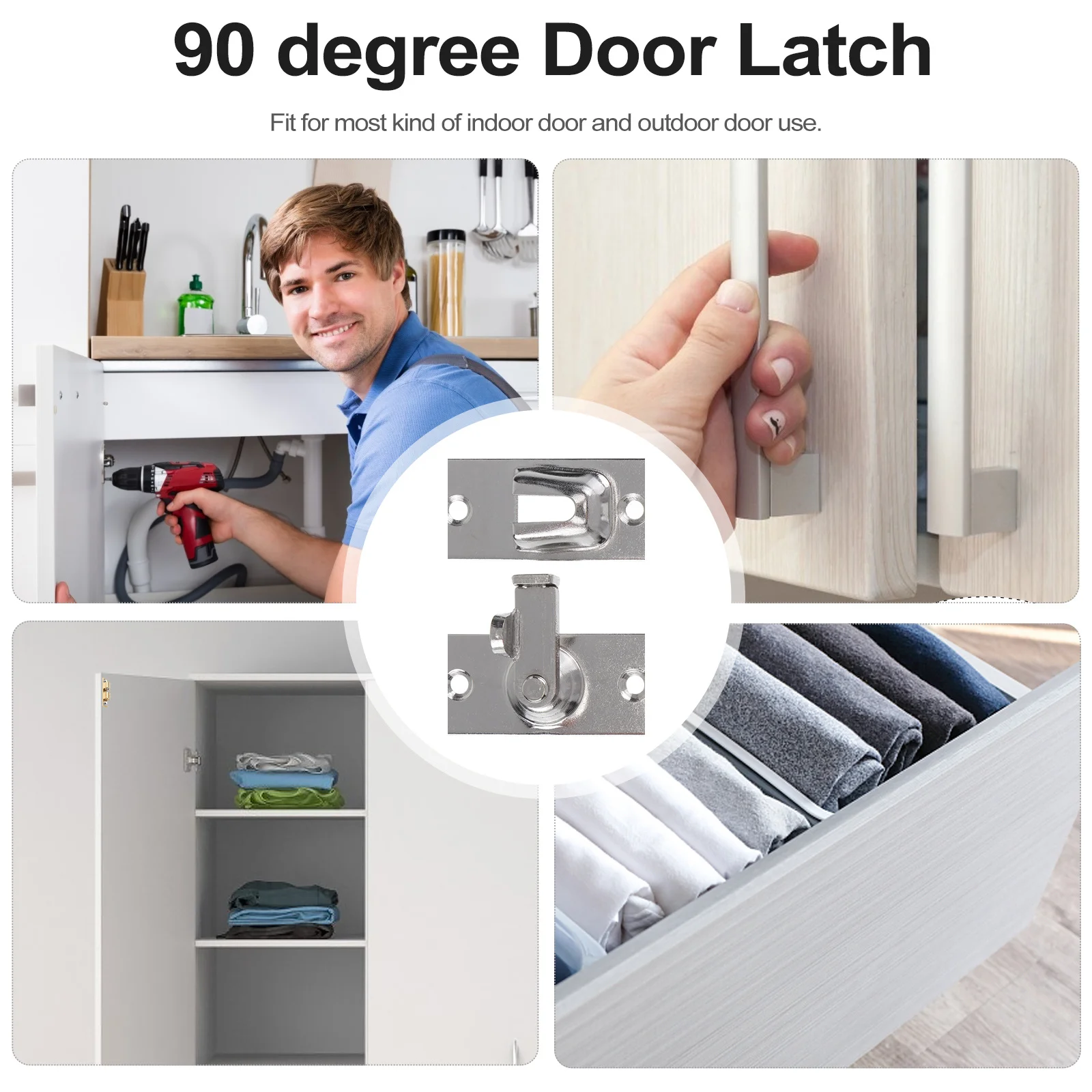 1Pcs Stainless Steel 90 Degree Door Latch Solid Bolt Lock Sliding Door Security Barrel Bolt Indoor Outdoor Use Silver
1Pcs Stainless Steel 90 Degree Door Latch Solid Bolt Lock Sliding Door Security Barrel Bolt Indoor Outdoor Use Silver