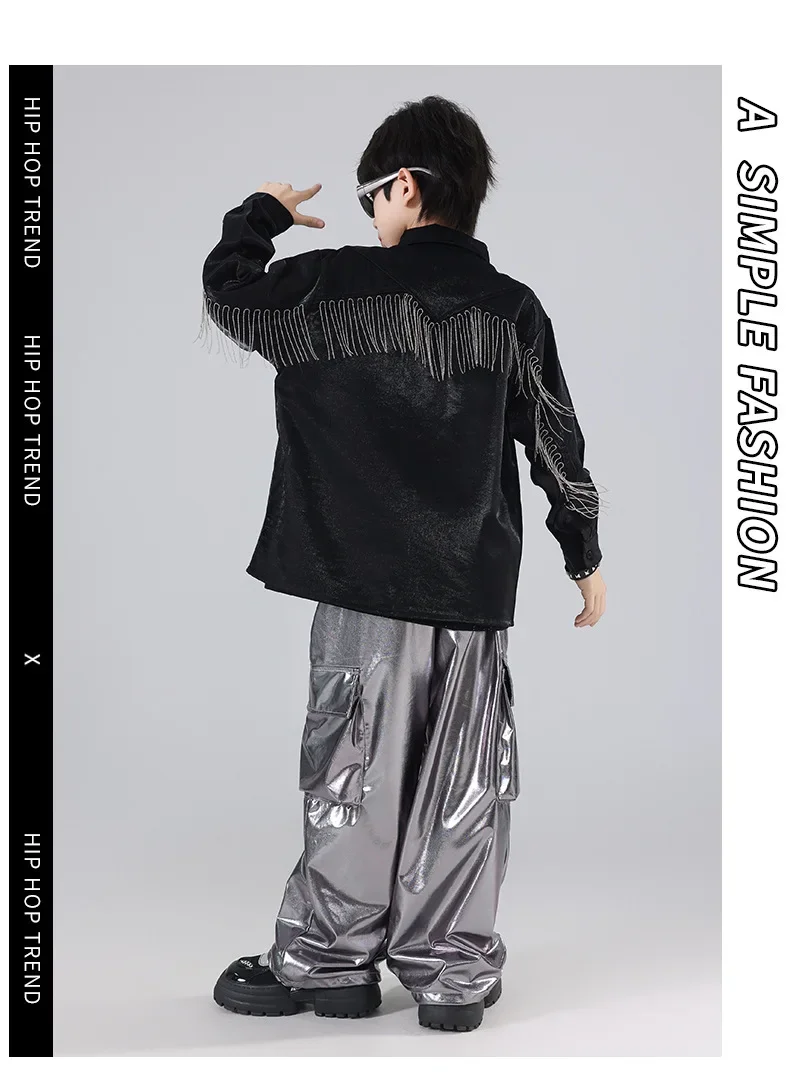 Boys Hip Hop Green T-shirt Shiny PU Leather Cargo Pants Girls Crop Top Kids Street Dance Streetwear Children Jazz Clothes Sets
Boys Hip Hop Green T-shirt Shiny PU Leather Cargo Pants Girls Crop Top Kids Street Dance Streetwear Children Jazz Clothes Sets