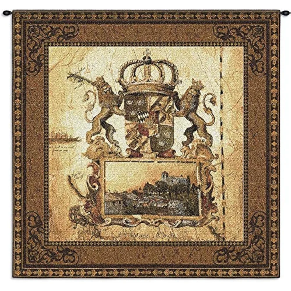Terra Nova I | Woven Tapestry Wall Art Hanging | Old World Crest with Lions and Crown | 100% Cotton USA Size 53x53
Terra Nova I | Woven Tapestry Wall Art Hanging | Old World Crest with Lions and Crown | 100% Cotton USA Size 53x53