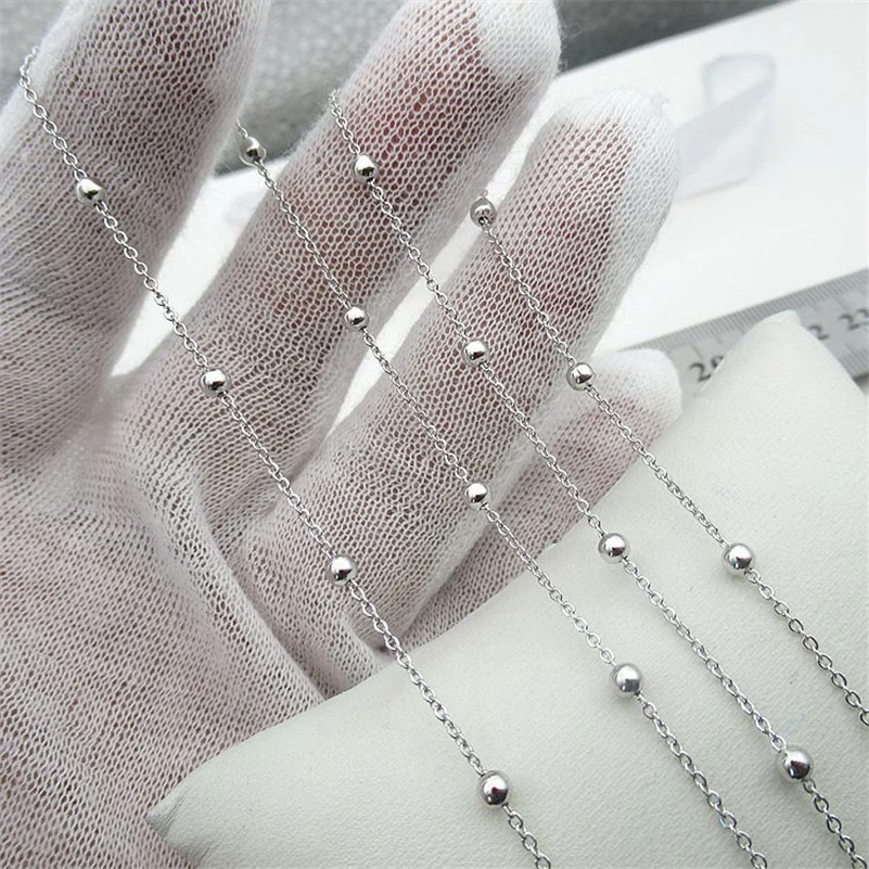 2PCS/Lot Wholesale 925 Sterling Silver Beads Chain for Jewelry DIY Making Handmade Link Chain Accessories
2PCS/Lot Wholesale 925 Sterling Silver Beads Chain for Jewelry DIY Making Handmade Link Chain Accessories
