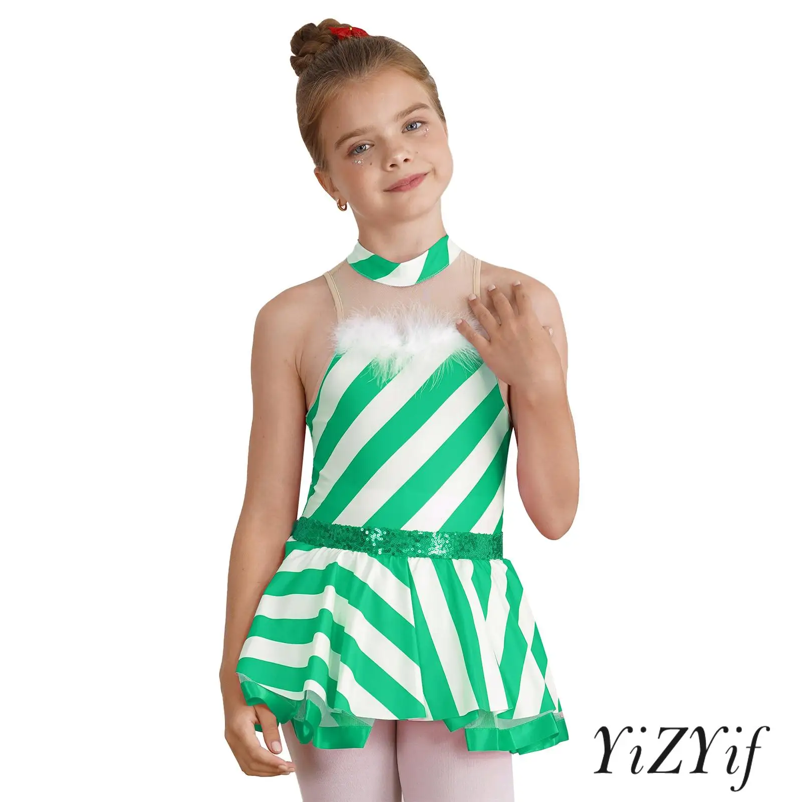 Sequins Striped Ballet Tutu Dress Child Kids Girls Mock Neck Figure Skating Gymnastics Leotard Jumpsuit Shiny Christmas Costume
Sequins Striped Ballet Tutu Dress Child Kids Girls Mock Neck Figure Skating Gymnastics Leotard Jumpsuit Shiny Christmas Costume