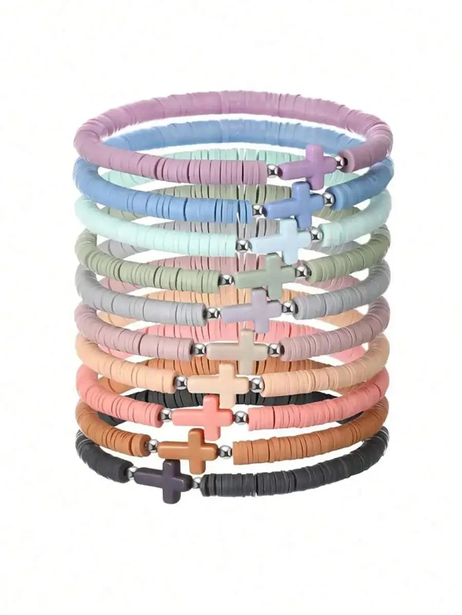 30Pcs Bohemian Soft Ceramic Cross Beaded Stretch Bracelet Set For Adults Unisex Stackable Jewelry
30Pcs Bohemian Soft Ceramic Cross Beaded Stretch Bracelet Set For Adults Unisex Stackable Jewelry