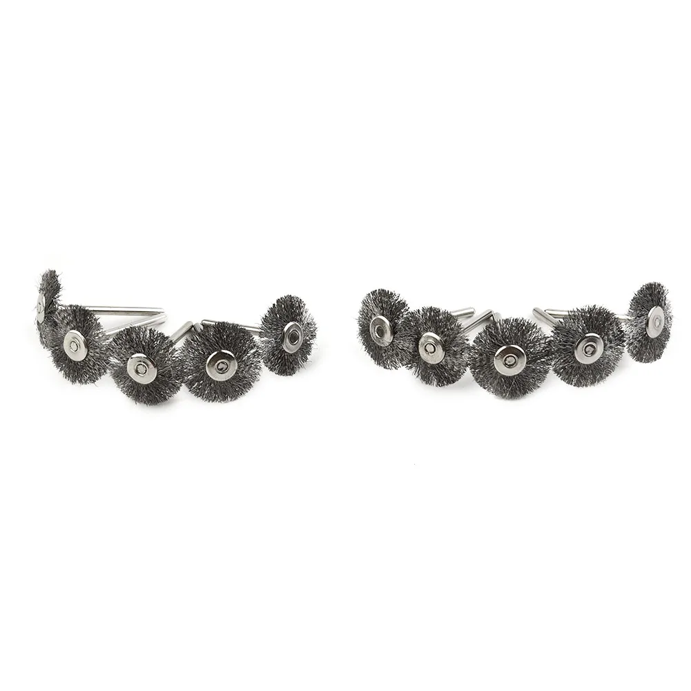 10pcs 22mm Head T-shaped Stainless Steel Wire Wheel Brushes For Mini Drill Polishing Deburring Metal Rotary Tools Accessories
10pcs 22mm Head T-shaped Stainless Steel Wire Wheel Brushes For Mini Drill Polishing Deburring Metal Rotary Tools Accessories
