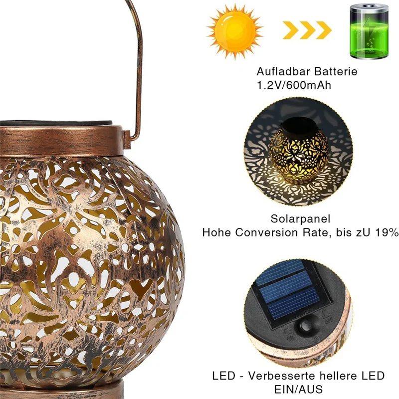ABLQ 2 Pack Solar Lantern for Outdoors, Metal Solar Lights Solar Lantern Warm White IP55 Waterproof Hanging Garden Decoration
ABLQ 2 Pack Solar Lantern for Outdoors, Metal Solar Lights Solar Lantern Warm White IP55 Waterproof Hanging Garden Decoration