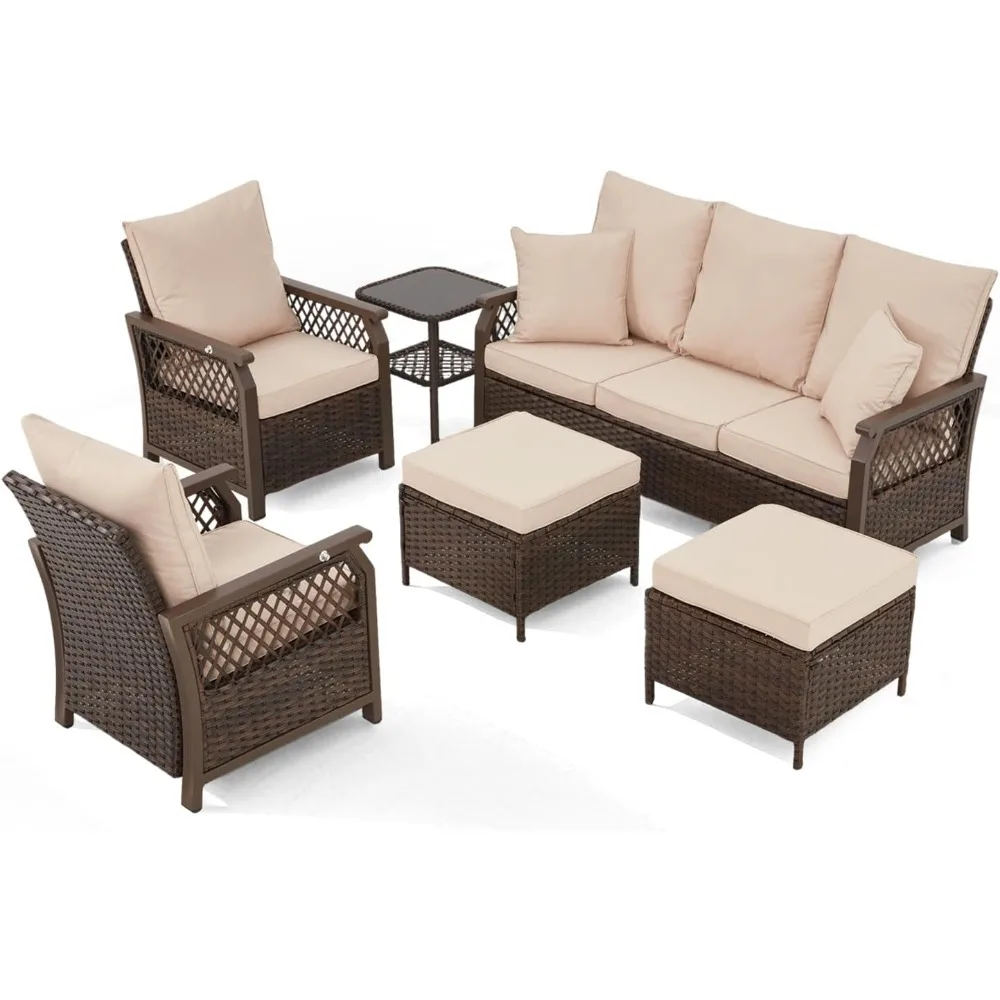 6 Piece Outdoor Patio Furniture Set, Patio Conversation Sets Outdoor Sectional Furniture with Adjustable Backrest and Comfy Cush
6 Piece Outdoor Patio Furniture Set, Patio Conversation Sets Outdoor Sectional Furniture with Adjustable Backrest and Comfy Cush