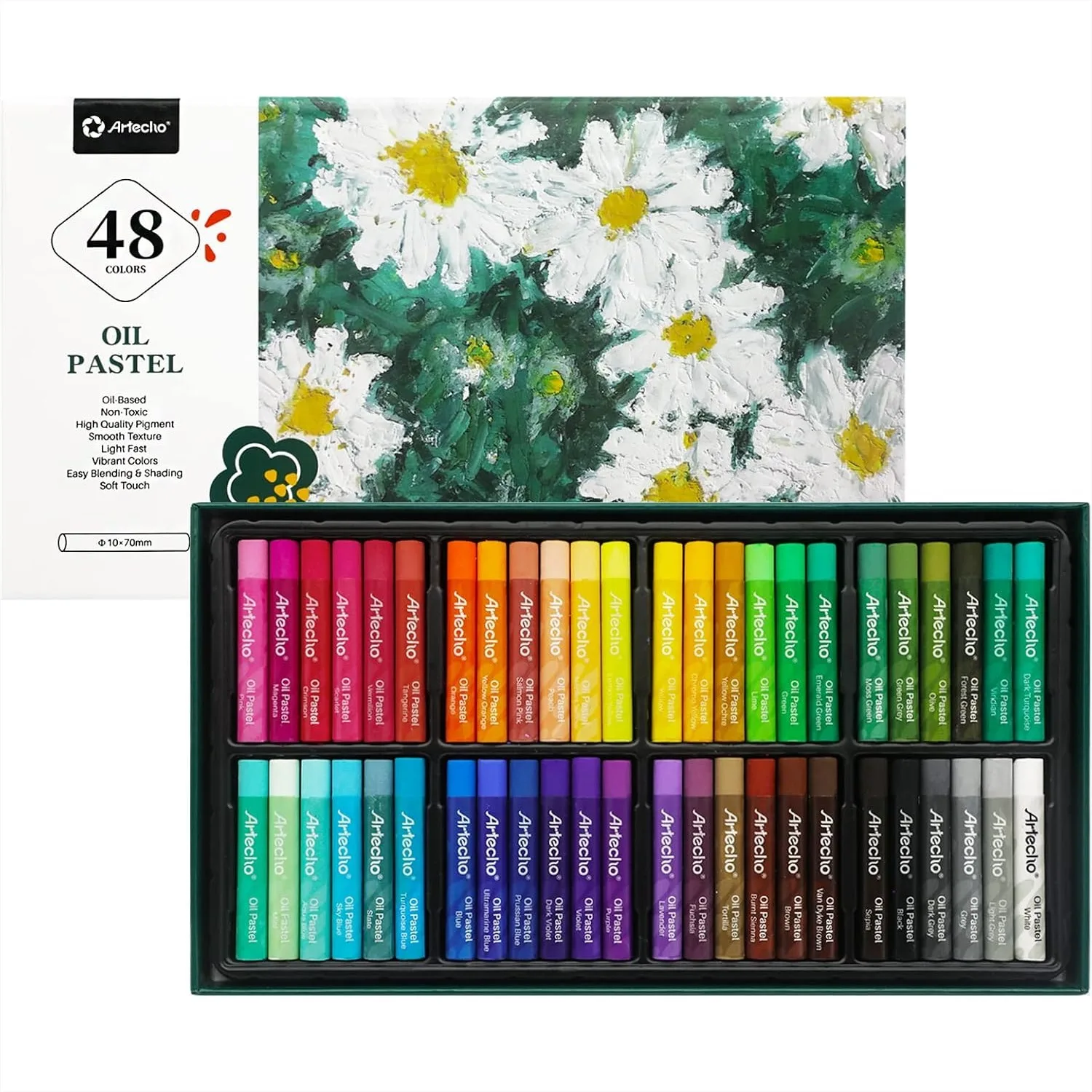 48 Colors Oil Pastels Set for Art Drawing, Blending, Shading - Soft Pastels for Artists, Beginners, Students, Teachers
48 Colors Oil Pastels Set for Art Drawing, Blending, Shading - Soft Pastels for Artists, Beginners, Students, Teachers